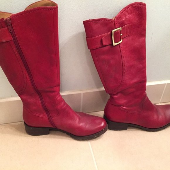 Biviel Calf-height boots, Red, size 7 - Picture 4 of 7